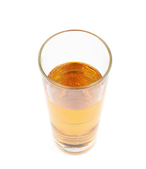 Tall glass of lager beer isolated