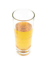 Tall glass of lager beer isolated
