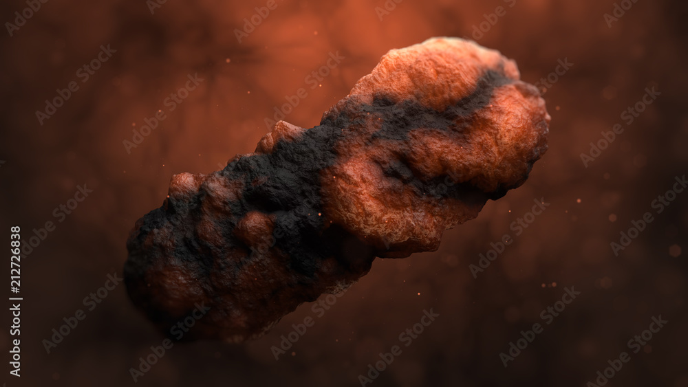 Poster 3d render abstract organic shape with strong displacement. deformed geometry with detail surface. me