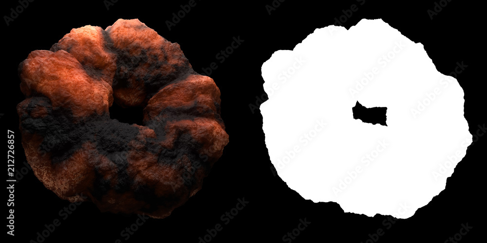 Poster 3d render abstract organic shape with strong displacement. isolated deformed geometry with detail su