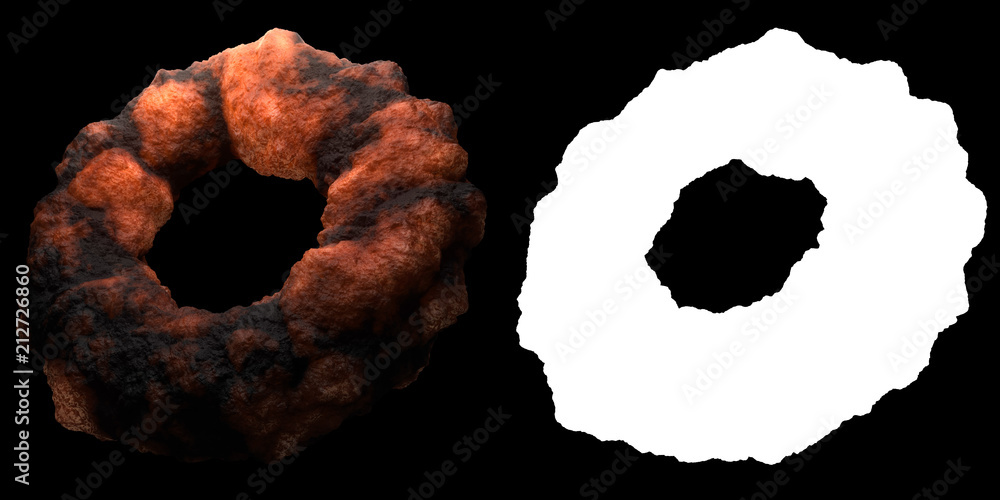 Poster 3d render abstract organic shape with strong displacement. isolated deformed geometry with detail su