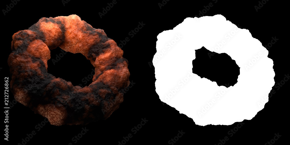 Poster 3d render abstract organic shape with strong displacement. isolated deformed geometry with detail su