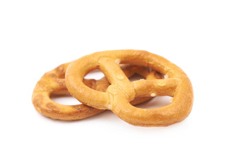 Salted pretzels isolated