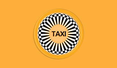 Yellow background with taxi service symbol - flat style - art vector