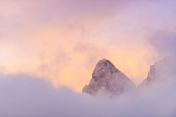 Amazing clouds in Bucegi Mountains, Romania