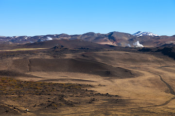 Empty desert landscape of Iceland