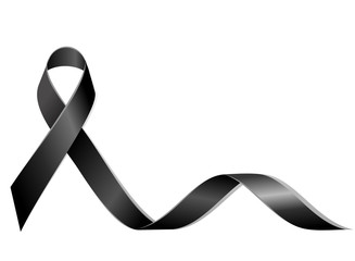 Black ribbon with copy space, vector illustration.