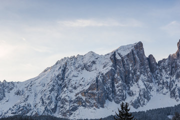 Winter Clouds in Dolomites Mountains 