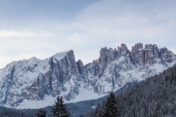 Winter Clouds in Dolomites Mountains 