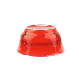 Red jelly dessert isolated