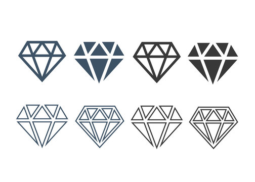 Diamond icons set. Diamond sign set vector