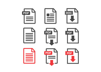 File Icons. Document icon set. File Icons line style illustration