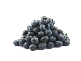 Pile of blueberries isolated