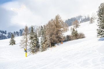 Obraz premium Snow traces in Dolomites Mountains
