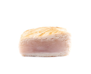 Semi-cooked chicken piece isolated