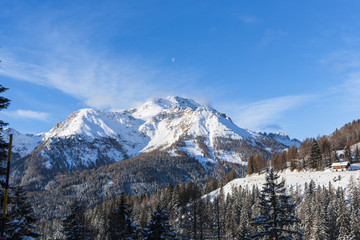 Winter landscape in Dolomites Mountains, Italy
