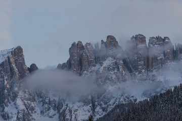 Clouds in Dolomites Mountains, italy