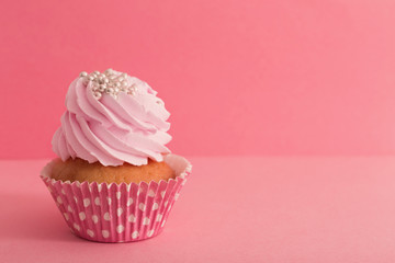 cupcake  on pink background