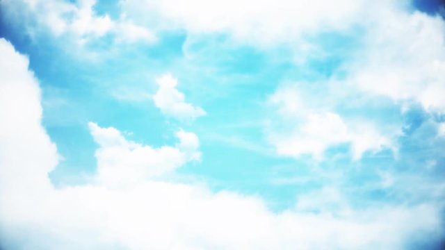 Animation of nice white cloud on the sky. Bright sun in the blue sky. blue sky clouds