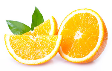 Fresh orange on white background