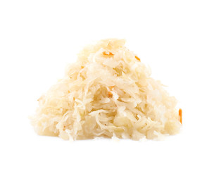 Pile of german sauerkraut isolated