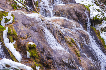 Wild river in the winter