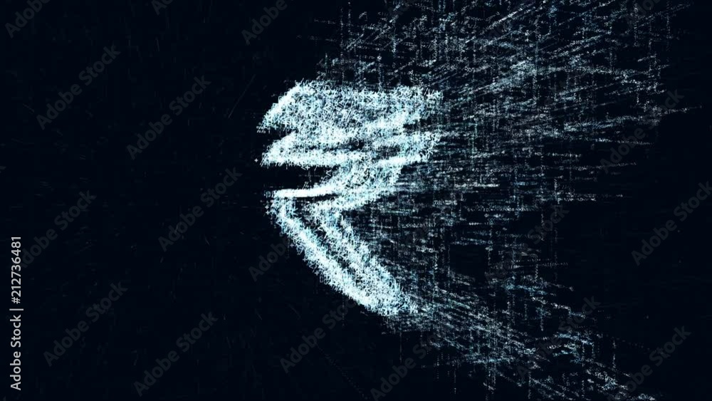 Wall mural digital intro animation sign rupee