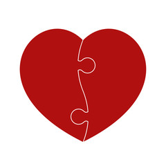 Red puzzle heart