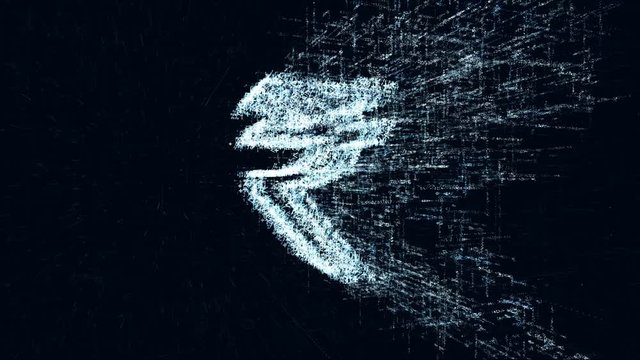 digital intro animation sign rupee