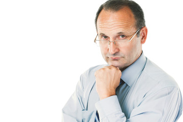 portrait of the psychologist - consultant on white background