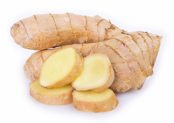 Ginger on white background