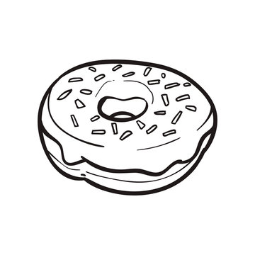 hand drawn doughnut vector illustration