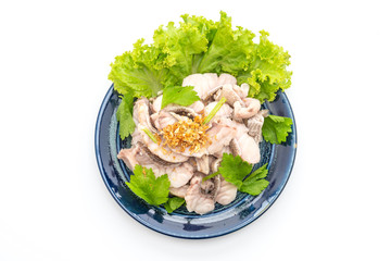 Boiled fish dip with sauce