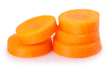 Fresh carrot on white background