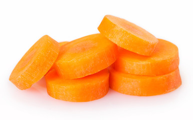 Fresh carrot on white background