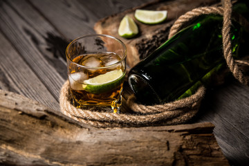 stanan of delicious rum with lime
