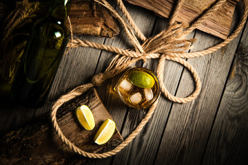 stanan of delicious rum with lime