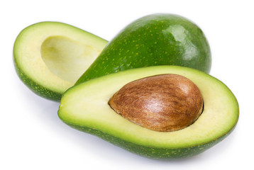 Fresh avocado on white background