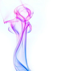 Colored smoke on white background