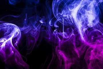Colored smoke on black background