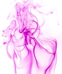 Purple smoke on white background