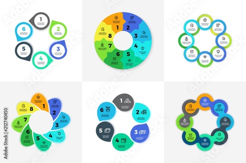 circle infographic chart diagram process workflow vector template
