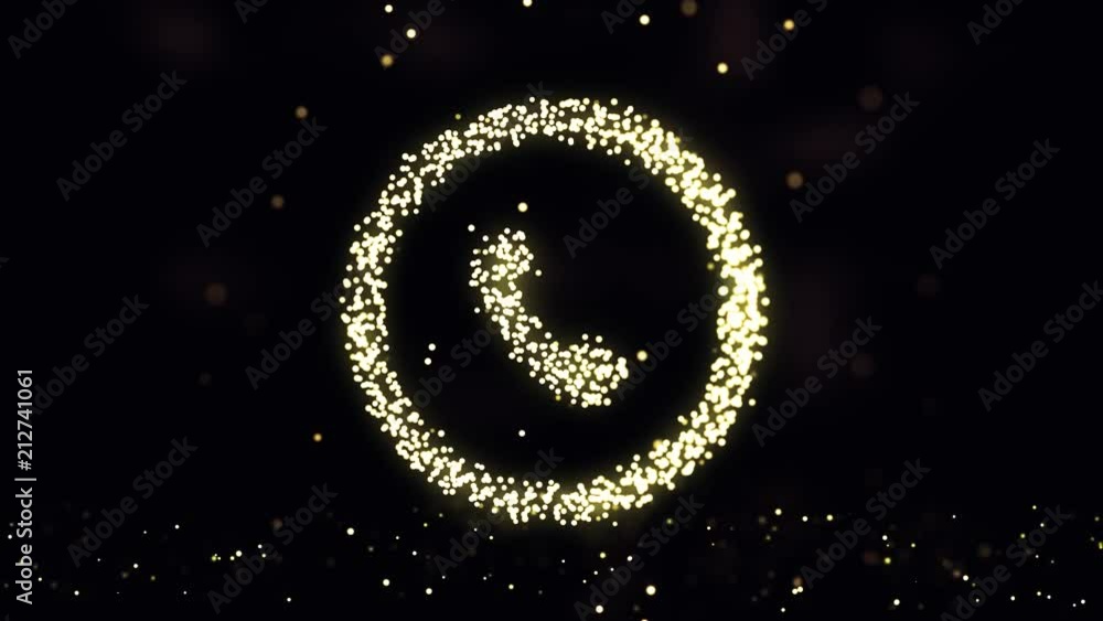 Poster animation of phone ring icon animation.animation call icon. animation of plexus network from phone s