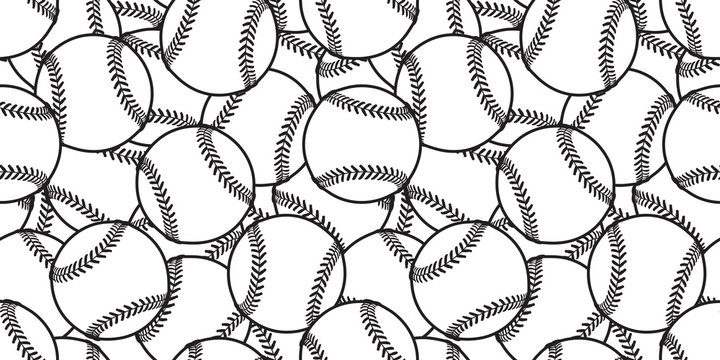 baseball Seamless pattern vector tennis ball tile background wallpaper scarf isolated graphic white