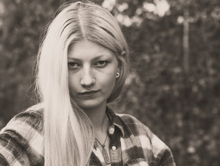 woman portrait in the nature