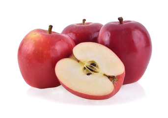 pink lady apples isolated on white background