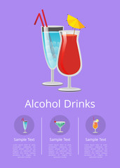 Alcohol Drinks Advertising Poster Icons Beverages