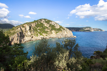 Fototapeta na wymiar West coastline of Corfu, Greece