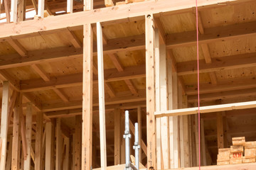 木造3階建て住宅の建築現場　イメージ