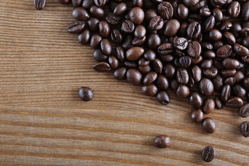 background of coffee and spoon wooden background